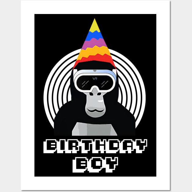 Gorilla Tag Birthday Boy VR Gamer Gift for Kids Teen Wall Art by CesarHerrera